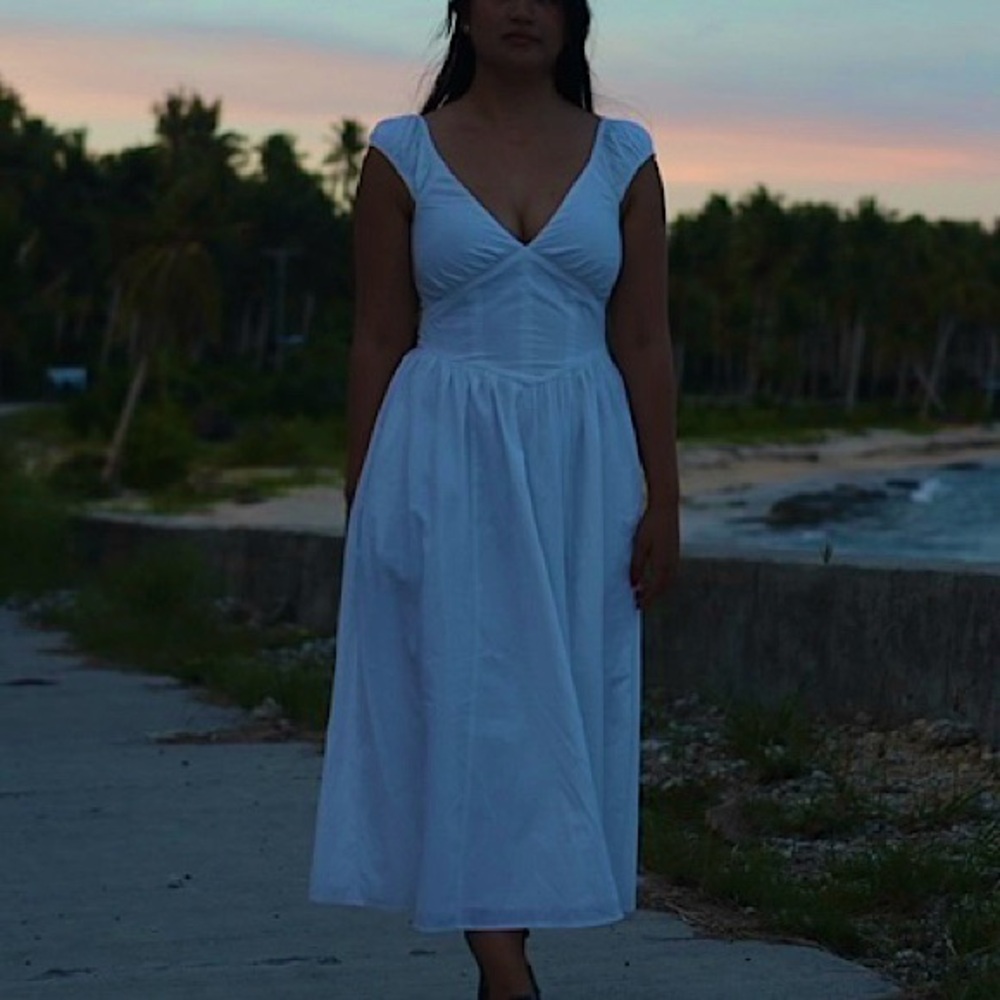 Cap Sleeve Corset Midi Dress